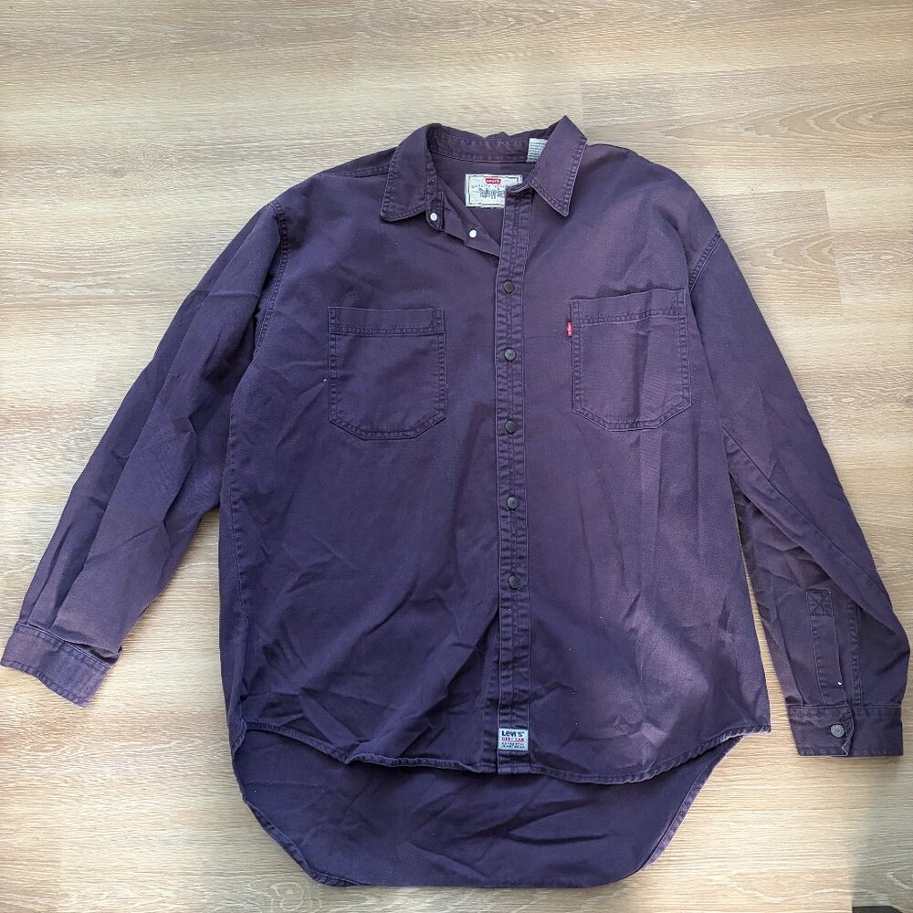 Men's Purple Levi's Button Down Long Sleeve Shirt Size XL